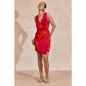 MON RENN CABO WRAP STYLE MINI DRESS - CABO TROPICAL size S NWT $189